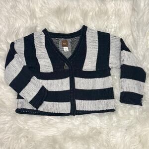Tea Collection Striped Cardigan Black & White Toddler Girls 2/3